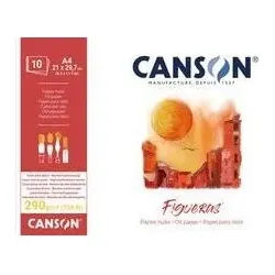 Canson, Heft + Block, Zeichenpapierblock "Figueras", 420 x 594 mm, 290 g/qm 10 Blatt, Leinenstruktur, an der langen Seite (420 x 594 mm, Blanko, Kein Einband)