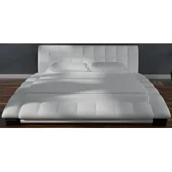 Xlmoebel Lederbett Lederbett SANTANA mit Matratze und modernem Design (Wasserbett Bett Betten - SANTANA (Mirage), Hergestellt in Europa weiß