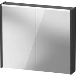 Duravit D-Code Spiegelschrank Verspiegelt DC7106049492000 800x700x148, Graphit Matt, Steckdose J, LED Beleuchtung