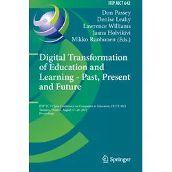 Digital Transformation Of Education And Learning - Past, Present And Future, Kartoniert (TB)