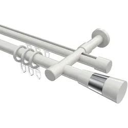 GARDINENSTANGE RUNDROHR-INNENLAUF Prestige Tanara 140 cm, 2-läufig, 20 mm Ø Weiß