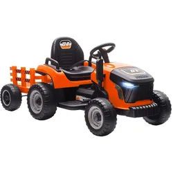 Aiyaplay Kinder-Elektroauto 3-Gang mit Anhänger, 2 Motor, für 3-8 Jahre, Orange , Metall , 58x55x139 cm , unisex , Freizeit & Co, Gartenspielzeug, Kinder-Elektrofahrzeuge