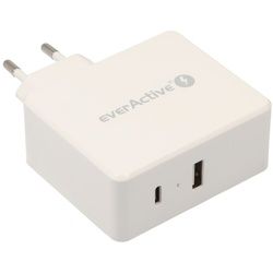 USB-Schnellladegerät SC-600Q, USB-Netzteil mit USB QC3.0 und USB-C PD Ausgang, weiß