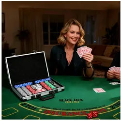 SPORTNOW Spiel Pokerkoffer Pokerset, Poker Komplett Set, Poker, mit 400 Chips, 11,5 Gramm, 2 Kartendecks, 5 Würfeln, Dealer-Scheibe grau|schwarz