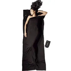 Cocoon TravelSheet Merinowolle Hüttenschlafsack (Wärmeleistung +7°C / Max. Körpergröße 190cm / Gewicht 0,6kg) black