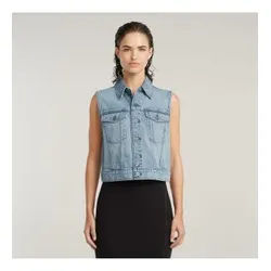 G-Star für Damen. D24570-D536-G339 Blaue Schrumpfweste (M), Lässig, Denim, Bio-Baumwolle, Nachhaltig