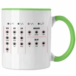 Trendation Tasse Trendation - Synthesizer DJ Geschenk Tasse Musik Techno Nerd Analog Mu grün