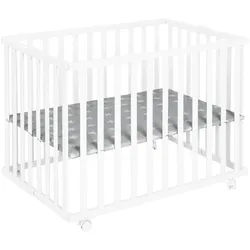 Roba Laufgitter Klappbar Little Stars , Weiß, Grau , Holzwerkstoff , Stern/Sternzeichen , Rechteckig , 74x72.5x100 cm , Babymöbel, Laufstall Baby