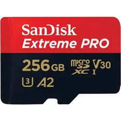 SanDisk 256GB Extreme PRO microSD Speicherkarte (2022) 200MB/s & 140MB/s Lese/Schreibgeschwindigkeit, A2 C10 V30 UHS-I U3