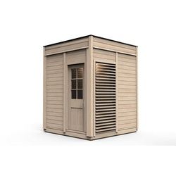 JVmoebel Sauna Sauna Holz Garten Holzsauna Outdoor Saunas Trockensauna Häuschen Haus, BxTxH: 245 x 245 x 318 cm, 145,00 mm, (2-St., 1x Sauna) Made in Europa beige