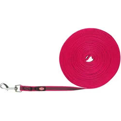 TRIXIE Schleppleine, gummiert, S–M: 10 m / 15 mm, fuchsia