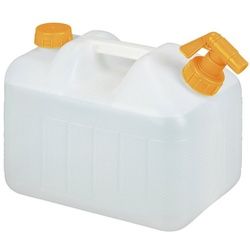 relaxdays Kanister Wasserkanister mit Hahn, 10 Liter orange|weiß 21 cm x 35 cm x 26 cm