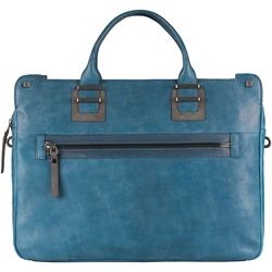 Piquadro TAU Doppelgriff-Laptoptasche mit Fach für Tablet und Inneneinteilung blue oil
