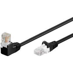 Goobay CAT 5e Patchkabel 1x 90° gewinkelt, U/UTP, Schwarz