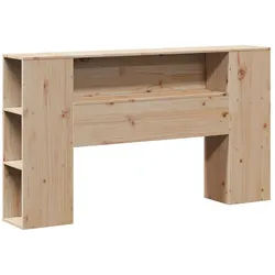 vidaXL Bett Kopfteil mit Stauraum 135 cm Massivholz Kiefer (1-tlg) beige