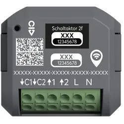 Busch-Jaeger 62821 U-WL Schaltaktor 2-fach, Unterputz, Wireless, Busch-free@home®|Busch-flexTronics®, grau/anthrazit