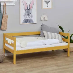Mid.you Kinder-/Juniorbett , Gelb , Holz , Kiefer , vollmassiv , 70x160 cm , für Rollrost geeignet , Babymöbel & Kindermöbel, Kinderzimmer & Jugendzimmer, Kinderbetten, Kinderbetten & Jugendbetten