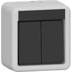 Gira 315330 Wipptaster Serientaster, Wassergeschützt Aufputz IP44, grau