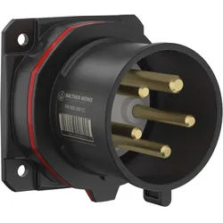 Walther Electric FW610511PH CEE NEO Anbaugerätestecker gerade, 16A, 5P, 11h, IP54 als Phasenwender mit 75x75mm Flansch