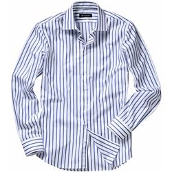 Mey & Edlich Herren Business Hemd Regular Fit Weiß gestreift - 39