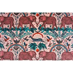 Stofferia Stoff Polsterstoff Samt Velour Digitaldruck Zambezi Velvet Rosa, Meterware rosa