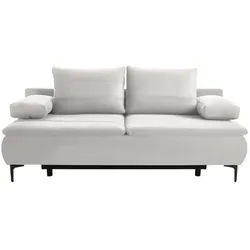 Novel Boxspringsofa , Weiß , Textil , Füllung: Schaumstoff , 204x93x100 cm , Stoffauswahl, Schlafen auf Sitzhöhe , Wohnzimmer, Sofas & Couches, Sofas, Textilsofas