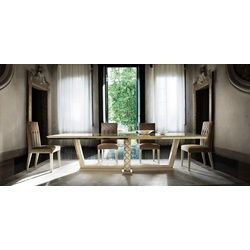 JVmoebel Essgruppe, Esszimmer + 6 Stühle + Kommode Spiegel 2x Vitrine Esstisch 11tlg. beige