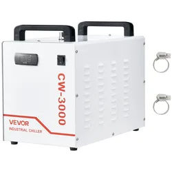 VEVOR Industrieller Wasserkühler CW-3000, Industrie-Wasserkühler-Kühlsystem mit 9-L-Tank, 10 L/min Durchfluss, Kühlgerät mit Hochgeschwindigkeitslüfter, für Lasergravur-&-schneidmaschinen