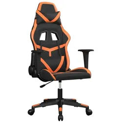 furnicato Gaming-Stuhl Kunstleder Schwarz Orange 67x64x116-127 cm (1 St) orange|schwarz 67 cm x 127 cm x 96 cm