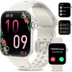Niolina Smartwatch (4,6 cm, android ios), Smartwatch mit 1.8" HD Display, Bluetooth Telefonie weiß