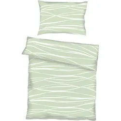 Kaeppel Bettwäsche , Jadegrün , Textil , Graphik , 140x200 cm , bügelleicht , Heimtextilien, Bettwäsche & Leintücher, Bettwäsche, Satin-Bettwäsche