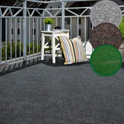 Kunstrasen ANDIAMO "Aberdeen, Gesamthöhe 10 mm, Made in Belgium", grau (anthrazit), B:400cm L:350cm, Nadelfilz, Teppiche, Kunstrasen, mit Drainagenoppen, für Balkon, Terrasse, Wintergarten, Nadelfilzoptik
