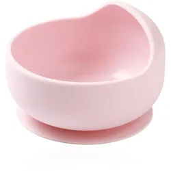 BabyOno Siilicone Plate 6m+ Silikonschüssel mit Saugnapf 6 m+ Pink 1 St.