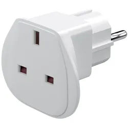 Goobay Reiseadapter UK auf EU, Weiß - UK-Buchse > Schutzkontaktstecker (Typ F, CEE 7/7)