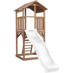 Ambia Garden Spielturm , Braun, Weiß , Holz, Kunststoff , 111.2x241.9x349 cm , EN 71, CE, FSC 100% , Freizeit & Co, Gartenspielzeug, Spieltürme
