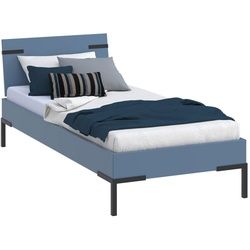 Xora Bett , Blau , Holzwerkstoff , 90x200 cm , in verschiedenen Holzdekoren erhältlich, in verschiedenen Größen erhältlich, für Lattenrost geeignet , Schlafzimmer, Betten, Einzel- & Doppelbetten