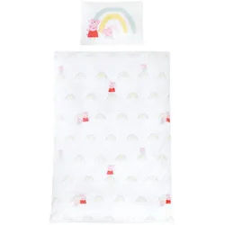 Roba Babybettwäsche Peppa Pig 100x135 cm , Weiß , Textil , Film/Serie/TV , 100x135 cm , Schlafen, Babybettausstattung, Babybettwäsche