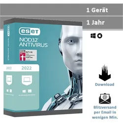 ESET NOD32 Antivirus 2024/2025, 1 Gerät - 1 Jahr, Download