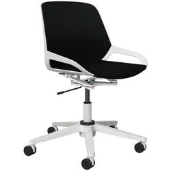 Aeris Drehstuhl , Schwarz, Weiß , Metall, Kunststoff , Drehkreuz , 70x68x40 cm , Made in Germany , Typenauswahl, Wippfunktion, Sitzfläche 360° drehbar , Büromöbel, Bürostühle, Drehstühle