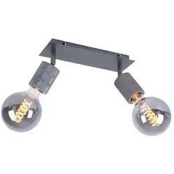 GLOBO LIGHTING Deckenleuchte, Leuchtmittel nicht inklusive, Deckenleuchte Spotlampe Spotleuchte 2 Flammig Metall antik silberfarben