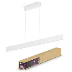 Philips Hue Smarte LED-Leuchte White & Color Ambiance Ensis Pendelleuchte weiß, Abschaltautomatik, Bluetooth, CCT - über Fernbedienung, Dimmfunktion, Farbsteuerung, Farbwechsel, Leuchtdauer einstellbar, Memoryfunktion, Nachtlichtfunktion, RGB, Smart Home, Timerfunktion, dimmbar über Fernbedienung, erweiterbar, mehrere Helligkeitsstufen, LED wechselbar, RGB, inkl. Fernbedienung weiß