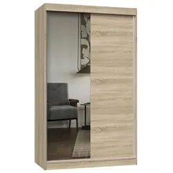 Raumhirsch Furniture Kleiderschrank Schrank, Kleiderschrank, Schiebetürenschrank (Maße 120 x 61 x 200 cm (viele Farbvarianten, stabil) Spiegelfront, 6 Einlegeböden, Schiebetüren