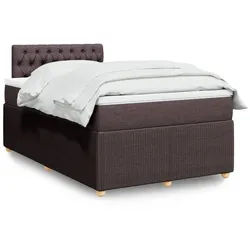 vidaXL Boxspringbett, Boxspringbett mit Matratze Dunkelbraun 120x200 cm Stoff