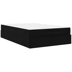 vidaXL Bett Bettgestell mit Matratze 2 pcs Schwarz Stoff (2-tlg) schwarz