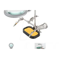 GOOBAY 51226 - Platinenhalter, mit LED Lupe, mit Standfuß, helfende Hand