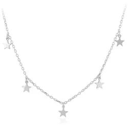 Cavill Silberkette Sternförmige Sterling Silber Rhodium Halskette (1-tlg) silberfarben