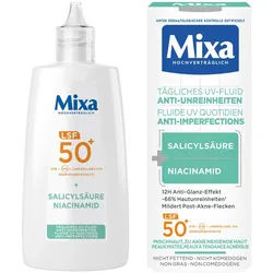 Mixa Gesichts-Reinigungsfluid MIXA ANTI-UNREINHEITEN LSF50 + UV FLUID, mit Niacinamid weiß