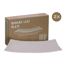 CreaTable Servierteller Streat Food creme, Steinzeug, (2-tlg., 2 Streat Banana Leaf) weiß