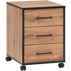 Mid.you Rollcontainer , Eichefarben , Holzwerkstoff , 3 Schublade(n) Schubladen , 40.1x57x50 cm , Büromöbel, Schreibtischcontainer, Rollcontainer