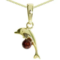 OSTSEE-SCHMUCK Kette mit Anhänger Ostsee-Schmuck Kette mit Anhänger Delphin (2-tlg) goldfarben 42 cm